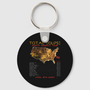 Total Solar Eclipse 2024 North America Tour Key Ring
