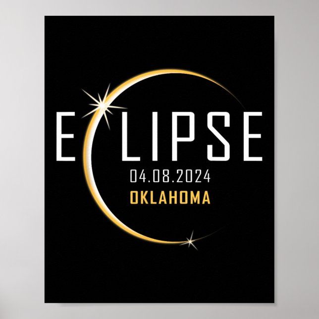 Total Solar Eclipse 2024 Oklahoma America Totality Poster (Front)