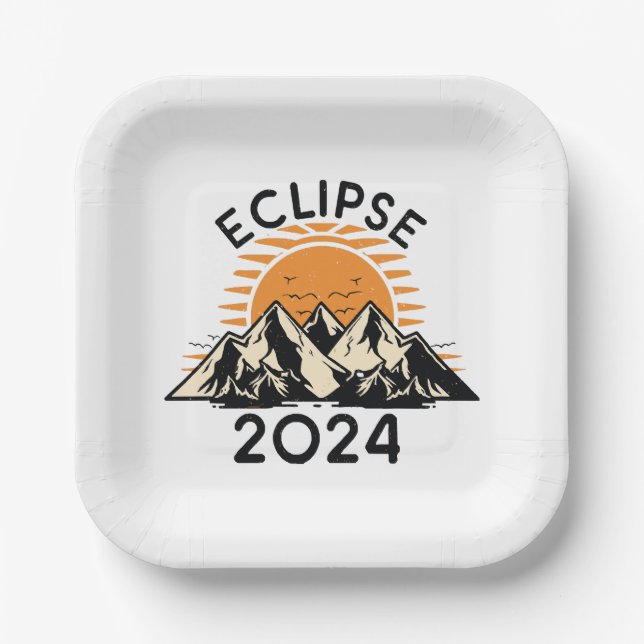 Total Solar Eclipse 2024 Paper Plate (Front)