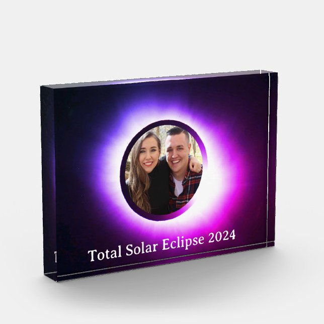 Total solar eclipse 2024 personalise photo block (Left)
