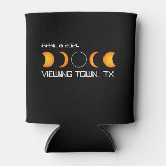 Total Solar Eclipse 2024 Personalised Town State Can Cooler