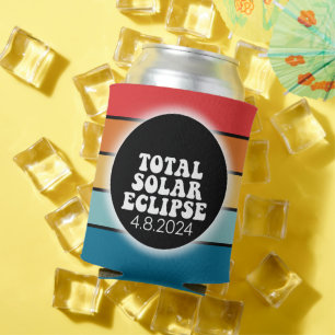 Total Solar Eclipse - 2024 retro design Can Cooler