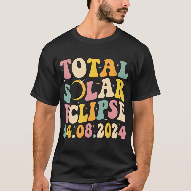 Total Solar Eclipse 2024 Retro Solar Eclipse Men W T-Shirt (Front)