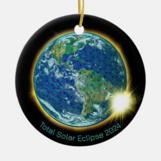 Total Solar Eclipse 2024 sacred geometry Ceramic Tree Decoration