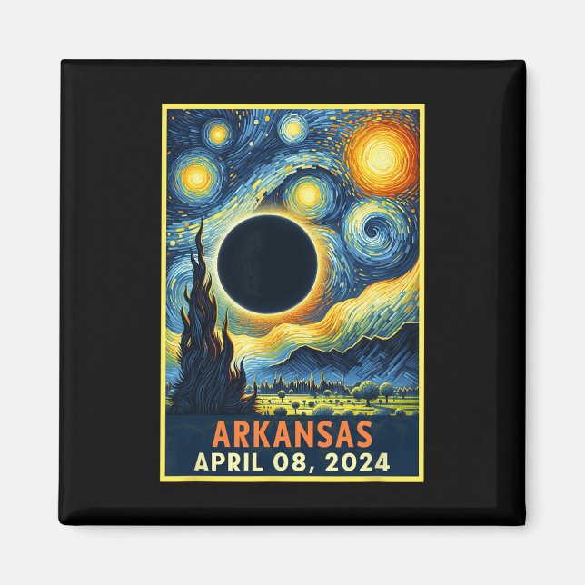 Total Solar Eclipse 2024 Starry Night  Magnet (Front)