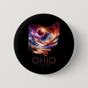 Total Solar Eclipse 2024 State Ohio Totality April 6 Cm Round Badge