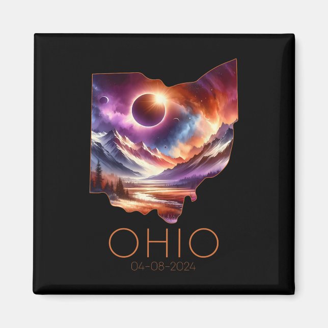 Total Solar Eclipse 2024 State Ohio Totality April Magnet (Front)