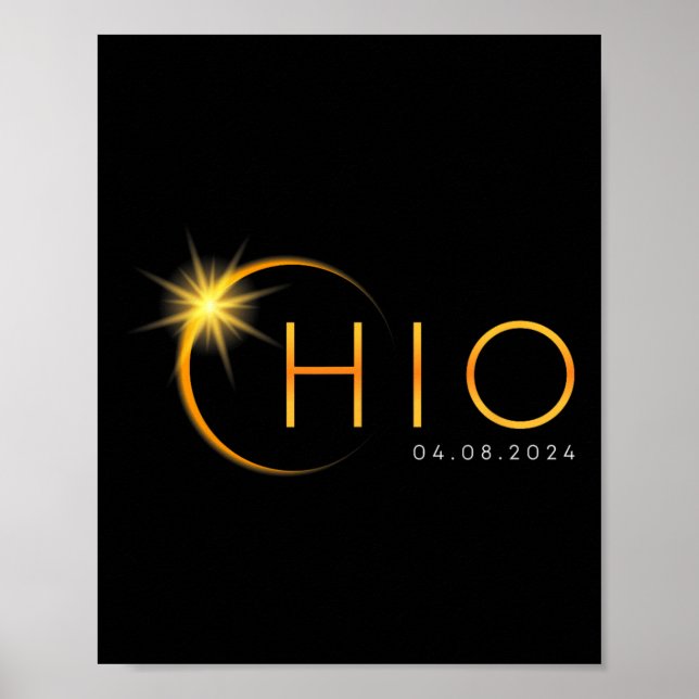 Total Solar Eclipse 2024 State Ohio Totality April Poster (Front)