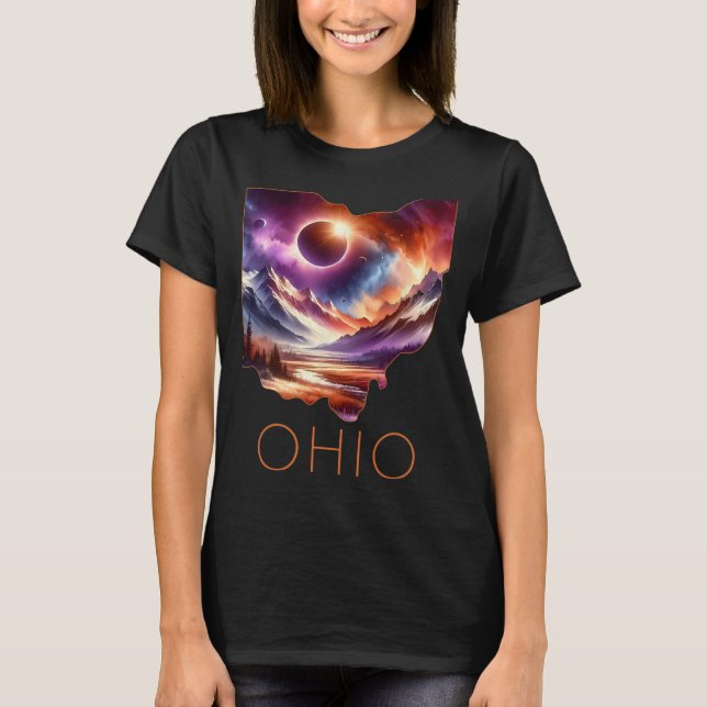 Total Solar Eclipse 2024 State Ohio Totality April T-Shirt (Front)