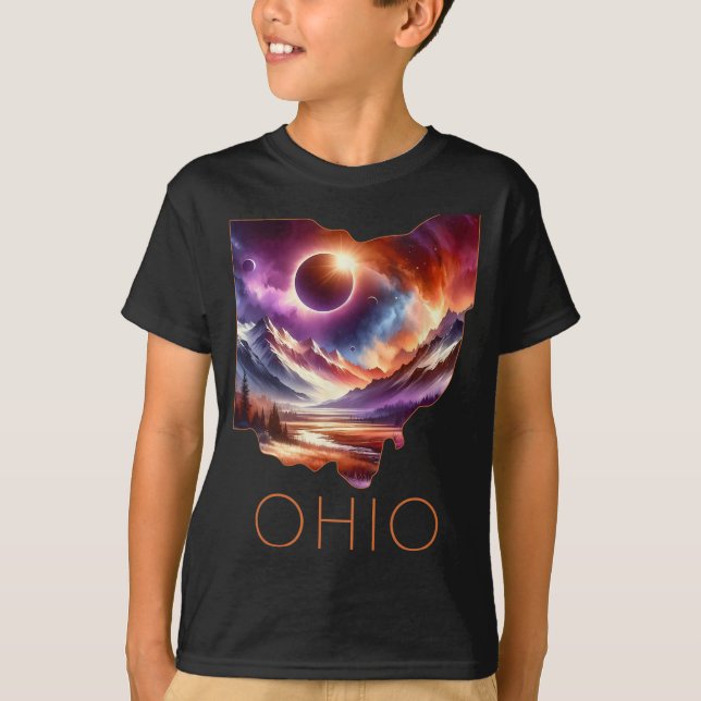 Total Solar Eclipse 2024 State Ohio Totality April T-Shirt (Front)