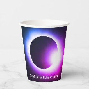Total solar eclipse 2024 sun moon paper cups