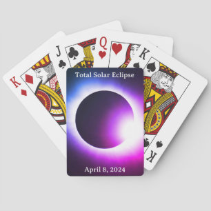 Total solar eclipse 2024 sun moon  playing cards