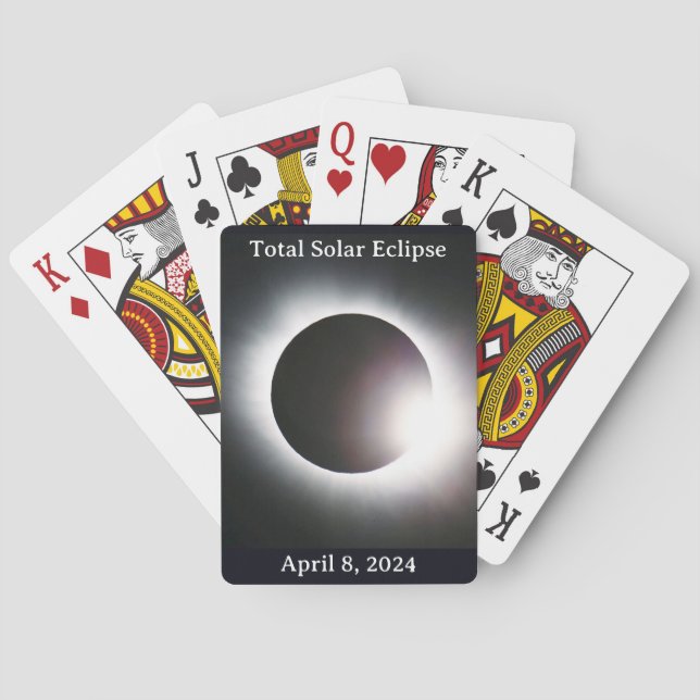 Total solar eclipse 2024 sun moon  playing cards (Back)