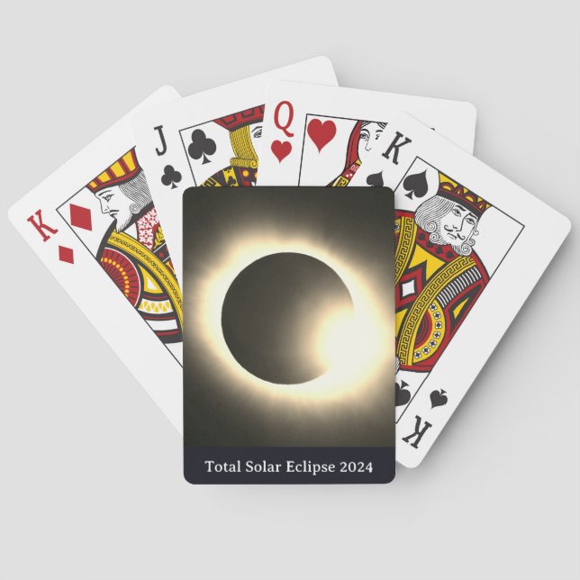 Total solar eclipse 2024 sun moon  playing cards (Back)
