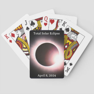Total solar eclipse 2024 sun moon  playing cards