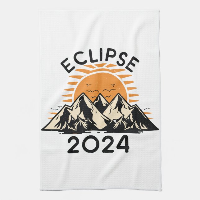 Total Solar Eclipse 2024 Tea Towel (Vertical)