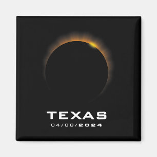 Total Solar Eclipse 2024 Texas  Magnet