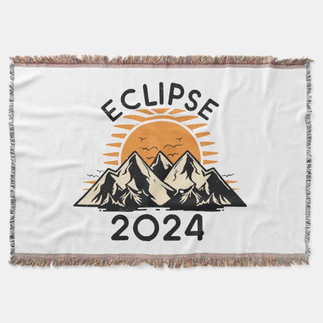 Total Solar Eclipse 2024 Throw Blanket (Front)