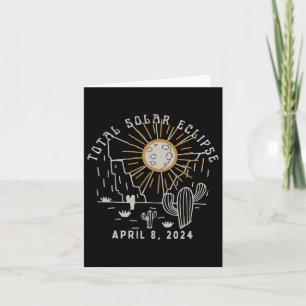 Total Solar Eclipse 2024 Totalily Western Texas Us Card