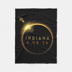 Total Solar Eclipse 2024 Totality Indiana Fleece Blanket