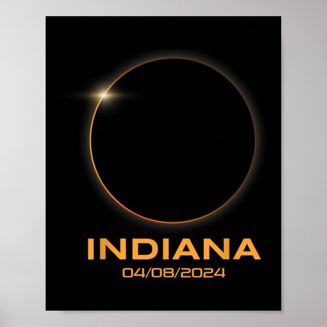 Total Solar Eclipse 2024 Totality Indiana  Poster (Front)