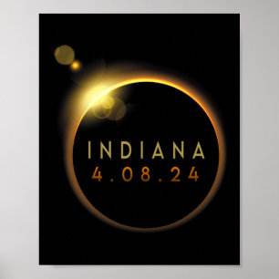 Total Solar Eclipse 2024 Totality Indiana Poster