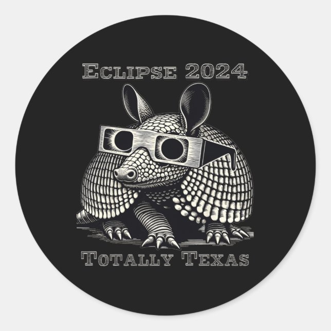 Total Solar Eclipse 2024 Totally Texas  Classic Round Sticker (Front)