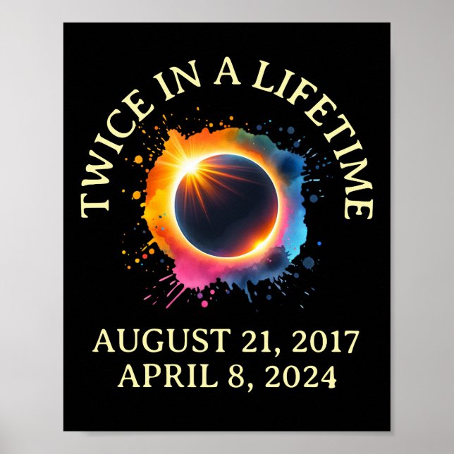 Total Solar Eclipse 2024 Twice In A Lifetime  Poster (Front)