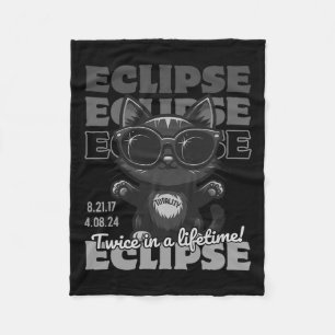 Total Solar Eclipse 2024 Twice In A Lifetime Total Fleece Blanket