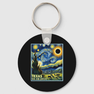 Total Solar Eclipse 2024 Van Gogh Starry Night Sty Key Ring