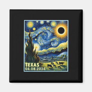 Total Solar Eclipse 2024 Van Gogh Starry Night Sty Magnet
