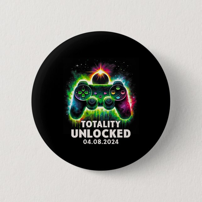 Total Solar Eclipse 2024 Video Game Colourful 1  6 Cm Round Badge (Front)