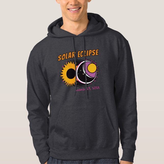 Total solar eclipse 2025 pop art design hoodie (Front)