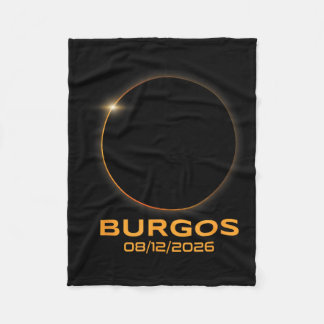 Total Solar Eclipse 2026 Burgos Spain Totality Fleece Blanket