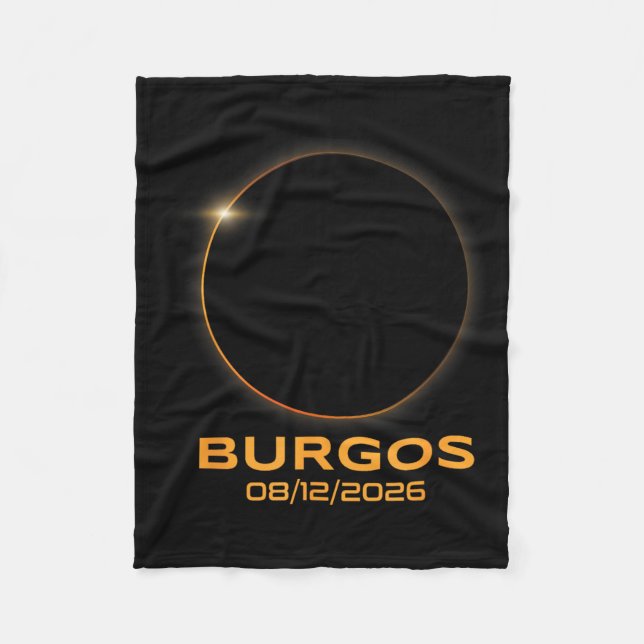 Total Solar Eclipse 2026 Burgos Spain Totality Fleece Blanket (Front)