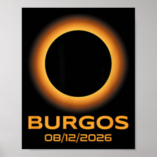 Total Solar Eclipse 2026 Burgos Spain Totality Poster