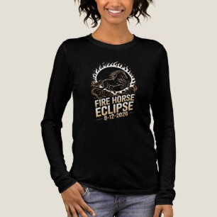 Total Solar Eclipse 2026 Fire Horse Birthday  Tri-Blend Shirt