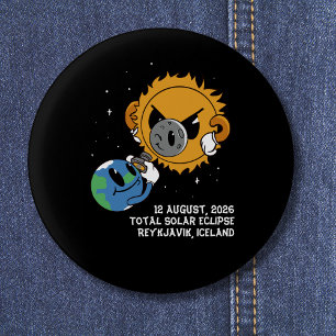 Total Solar Eclipse 2026 Iceland Photobomb 3 Cm Round Badge