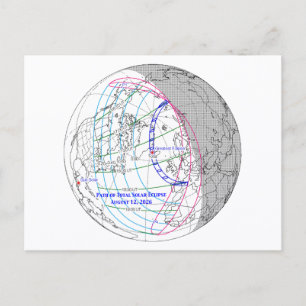 Total Solar Eclipse 2026 Map Postcard