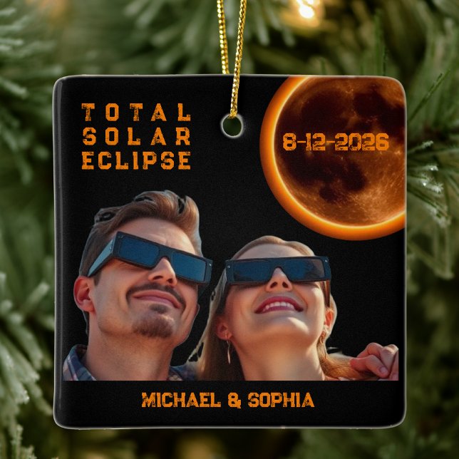 Total Solar Eclipse 2026 Souvenir Ceramic Ornament (Total Solar Eclipse 2026 Souvenir Ceramic Ornament )
