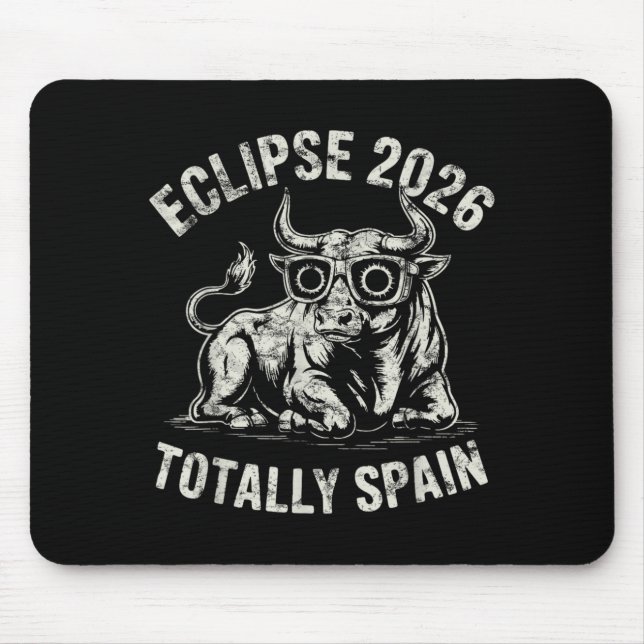Total Solar Eclipse 2026 Spain Spanish Fighting Mouse Pad (Front)
