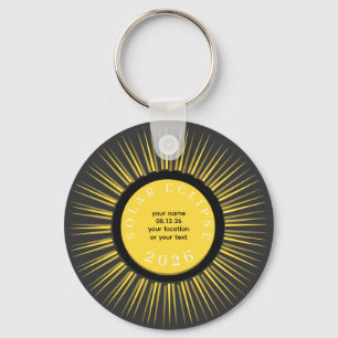 Total solar eclipse 2026 your text personalized key ring
