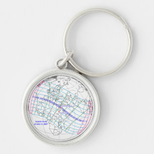 Total Solar Eclipse 2027 Map Key Ring