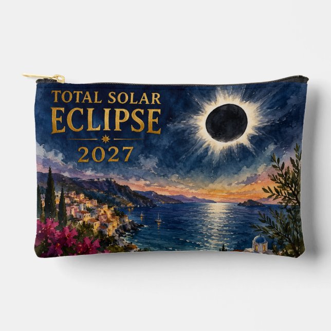 Total Solar Eclipse 2027 Mediterranean  Accessory Pouch (Front)