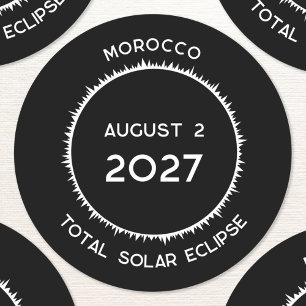 Total Solar Eclipse 2027 Morocco Classic Round Sticker