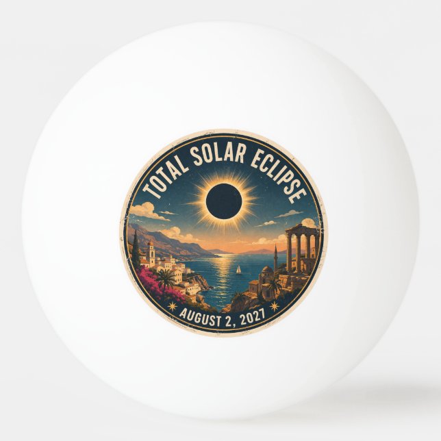 Total Solar Eclipse 2027  Ping Pong Ball (Front)