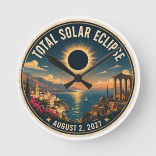 Total Solar Eclipse 2027  Round Clock