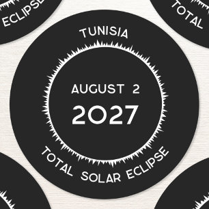 Total Solar Eclipse 2027 Tunisia Classic Round Sticker