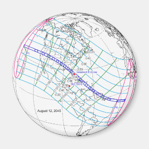 Total Solar Eclipse 2045 Global Path Magnet
