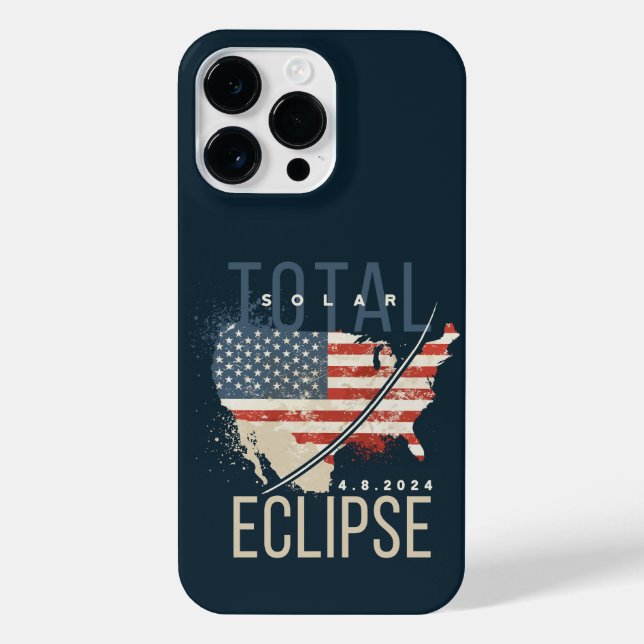 TOTAL SOLAR ECLIPSE 4.8.2023 USA MAP DISTRESSED  iPhone CASE (Back)